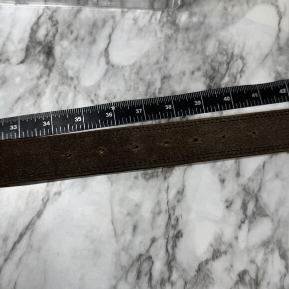 American Eagle Outfitters Leather Brown Size XL Big Metal Buckle Black Floral - Picture 3 of 10